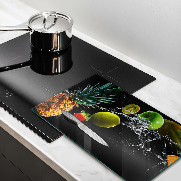 Herdabdeckplatte glas Früchte im Wasser