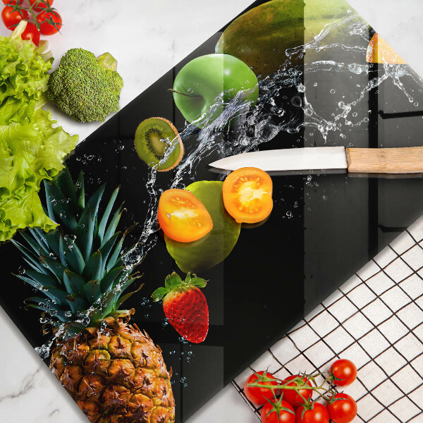 Herdabdeckplatte glas Früchte im Wasser