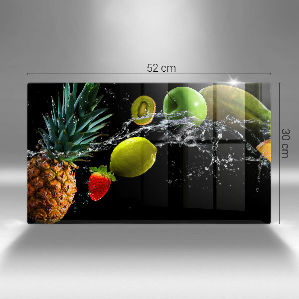 Herdabdeckplatte glas Früchte im Wasser