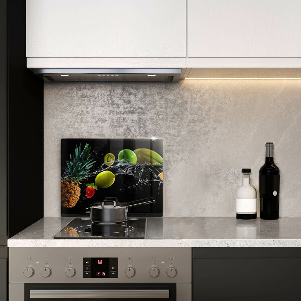 Herdabdeckplatte glas Früchte im Wasser