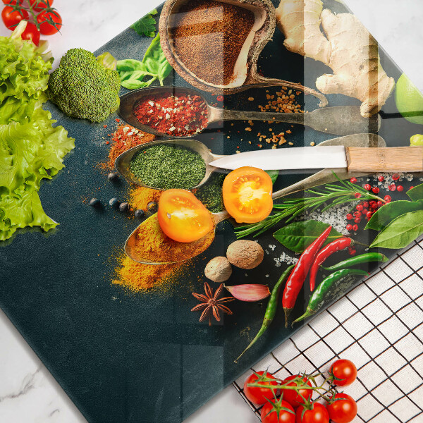 Herdabdeckplatte glas Küchengewürzlöffel