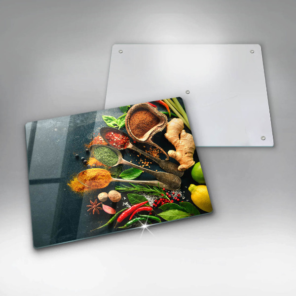 Herdabdeckplatte glas Küchengewürzlöffel