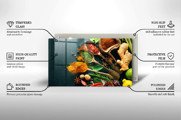 Herdabdeckplatte glas Küchengewürzlöffel