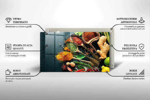 Herdabdeckplatte glas Küchengewürzlöffel