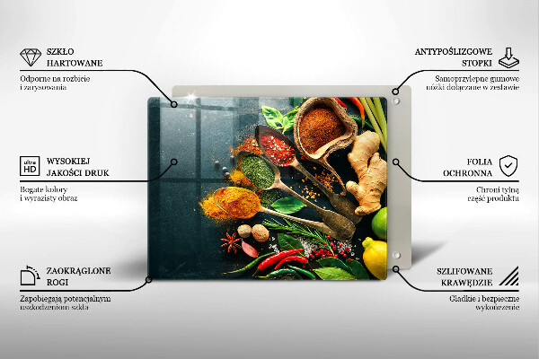 Herdabdeckplatte glas Küchengewürzlöffel
