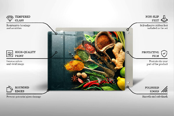 Herdabdeckplatte glas Küchengewürzlöffel