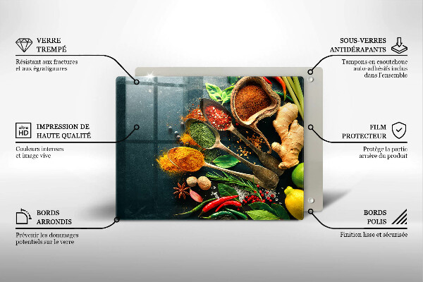 Herdabdeckplatte glas Küchengewürzlöffel