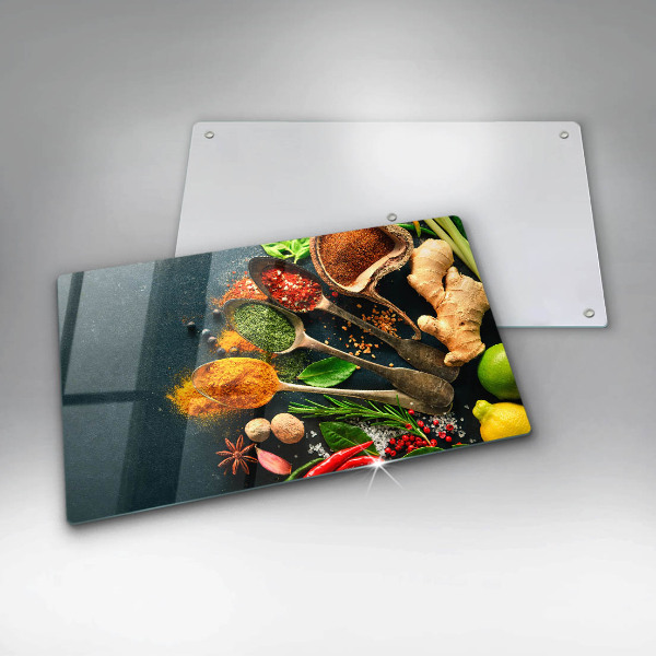 Herdabdeckplatte glas Küchengewürzlöffel