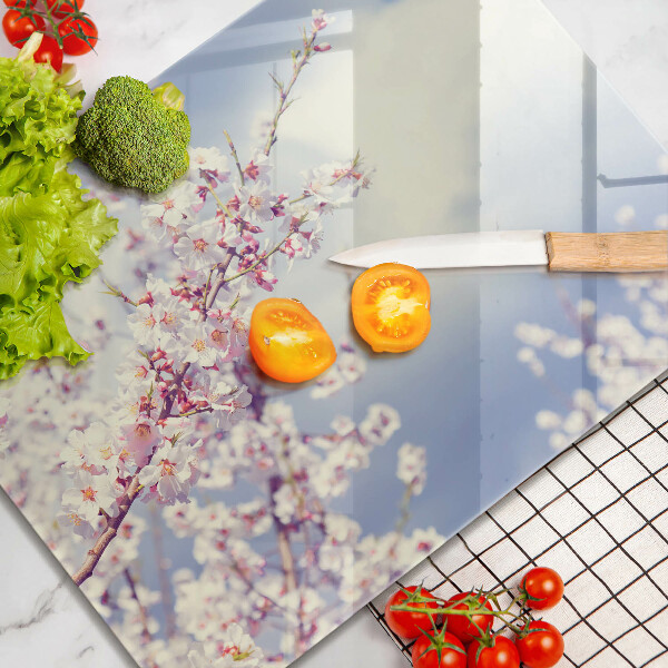 Herdabdeckplatte glas Blühender Baum