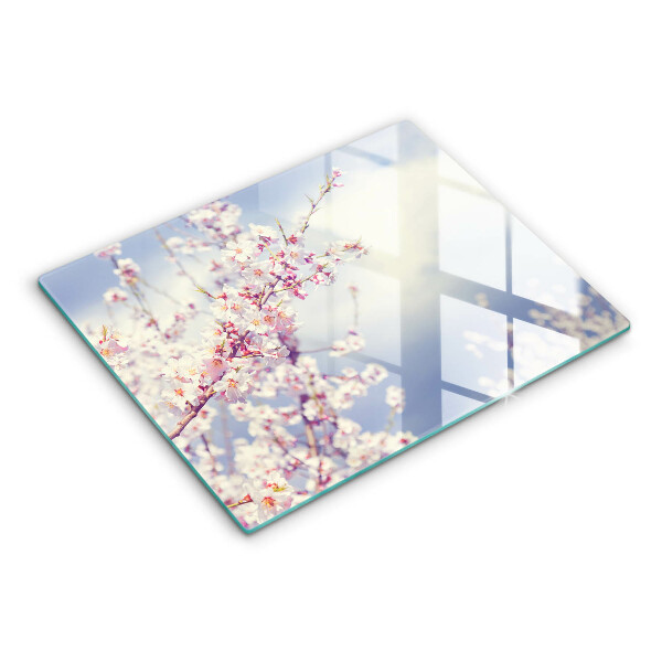Herdabdeckplatte glas Blühender Baum