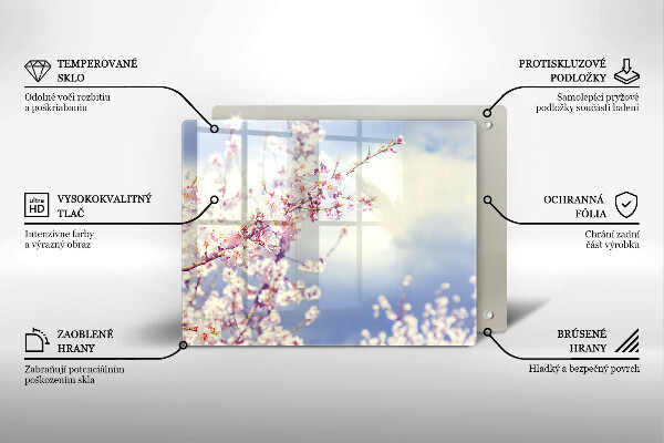 Herdabdeckplatte glas Blühender Baum