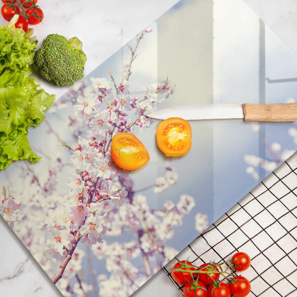 Herdabdeckplatte glas Blühender Baum