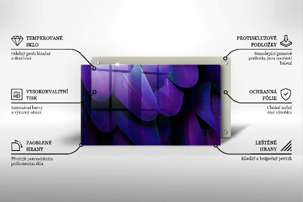 Herdabdeckplatte glas Neonfedern