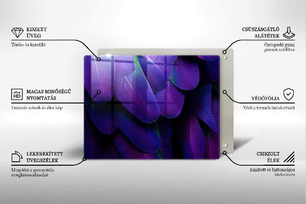Herdabdeckplatte glas Neonfedern