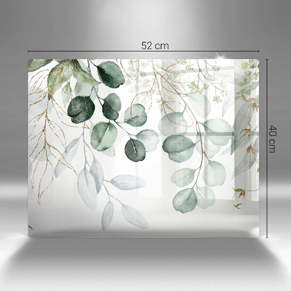 Herdabdeckplatte glas Bemalte Pflanzen