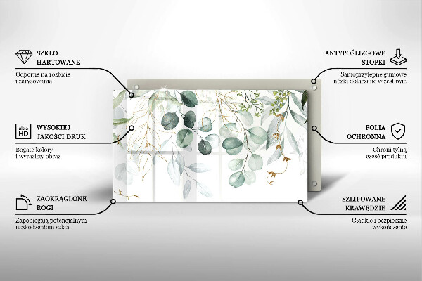 Herdabdeckplatte glas Bemalte Pflanzen