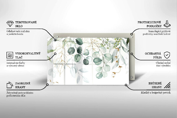 Herdabdeckplatte glas Bemalte Pflanzen