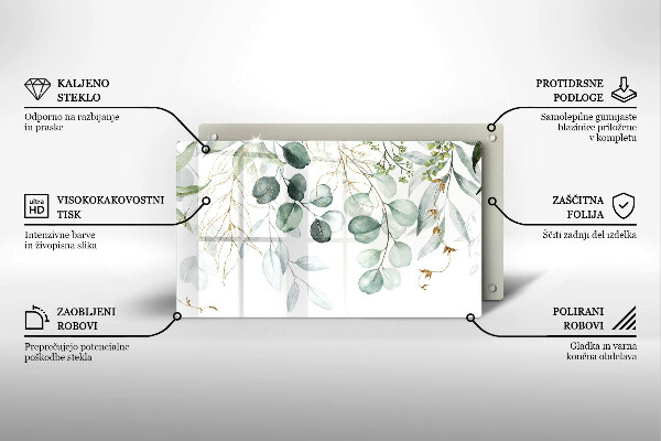 Herdabdeckplatte glas Bemalte Pflanzen