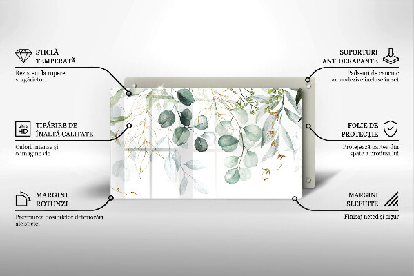 Herdabdeckplatte glas Bemalte Pflanzen