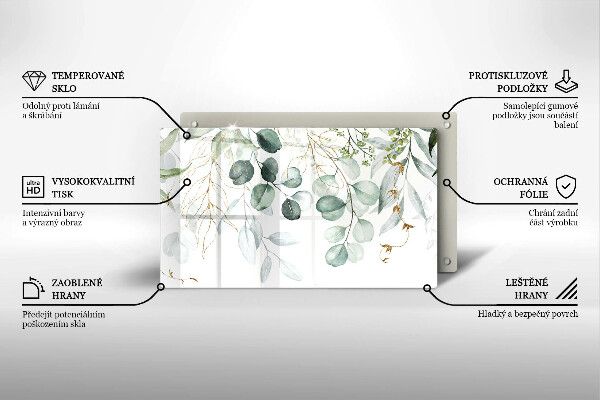 Herdabdeckplatte glas Bemalte Pflanzen