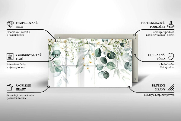 Herdabdeckplatte glas Aquarellpflanzen