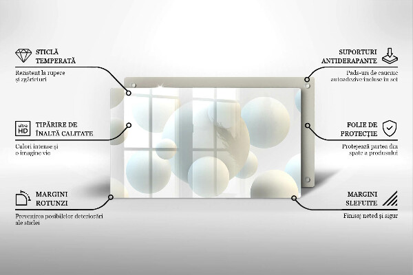 Herdabdeckplatte glas Moderne 3D-Bälle