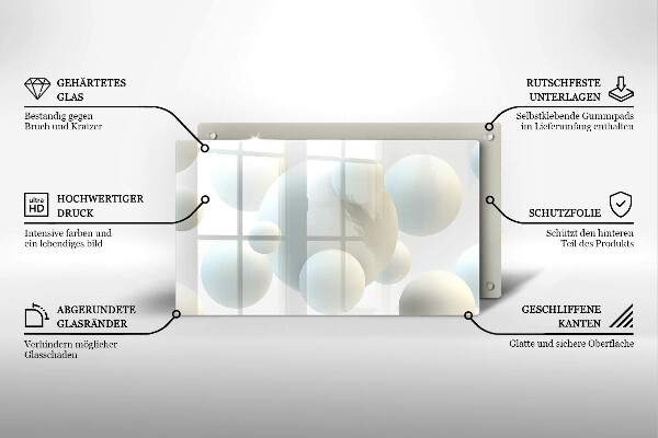 Herdabdeckplatte glas Moderne 3D-Bälle