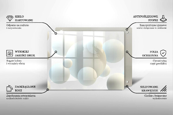 Herdabdeckplatte glas Moderne 3D-Bälle