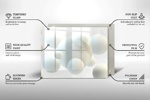 Herdabdeckplatte glas Moderne 3D-Bälle