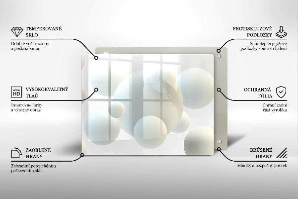 Herdabdeckplatte glas Moderne 3D-Bälle