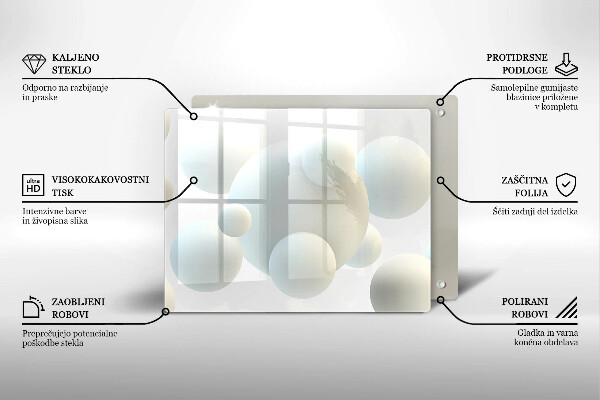Herdabdeckplatte glas Moderne 3D-Bälle