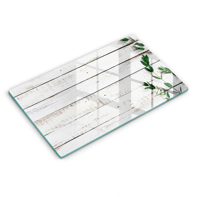 Herdabdeckplatte glas Alte Bretter und Blätter