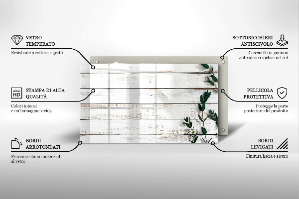 Herdabdeckplatte glas Alte Bretter und Blätter