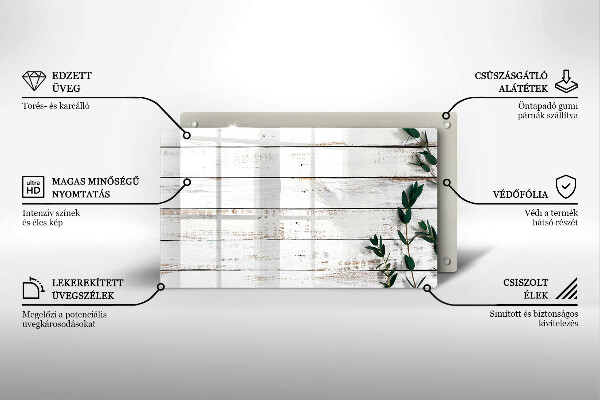 Herdabdeckplatte glas Alte Bretter und Blätter