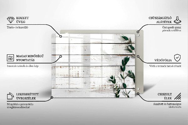 Herdabdeckplatte glas Alte Bretter und Blätter