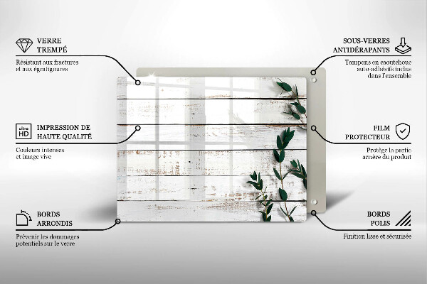 Herdabdeckplatte glas Alte Bretter und Blätter