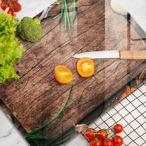 Herdabdeckplatte glas Küchenbrett aus Holz
