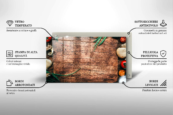 Herdabdeckplatte glas Küchenbrett aus Holz