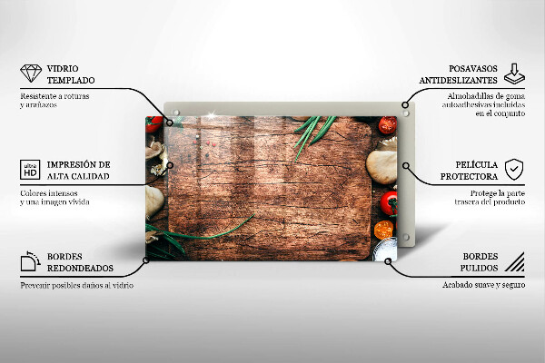 Herdabdeckplatte glas Küchenbrett aus Holz