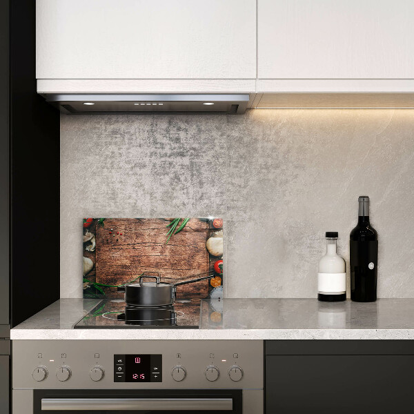 Herdabdeckplatte glas Küchenbrett aus Holz