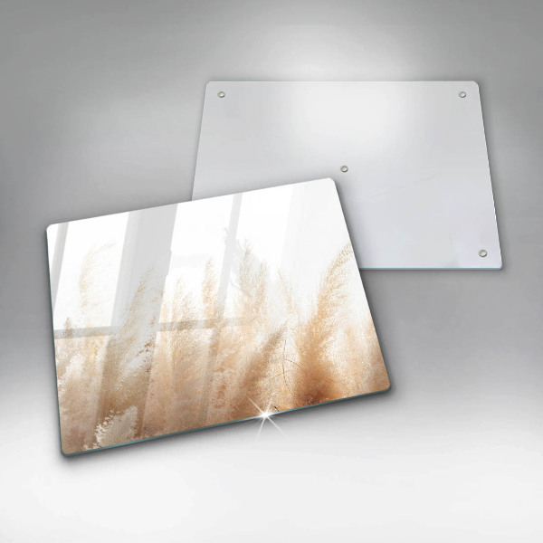 Herdabdeckplatte glas Pampasgras