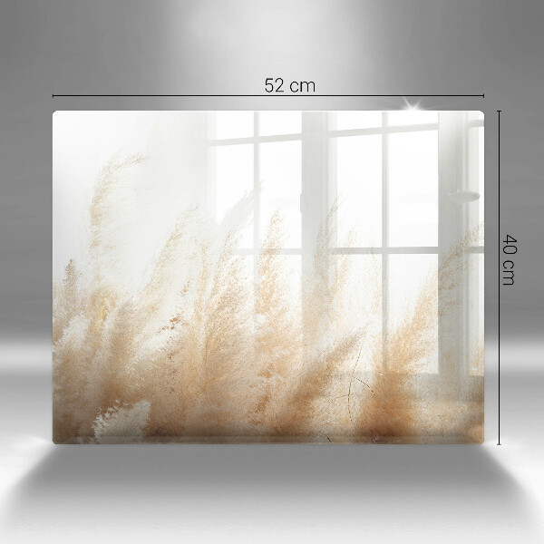 Herdabdeckplatte glas Pampasgras