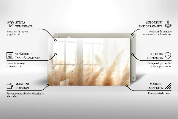 Herdabdeckplatte glas Pampasgras