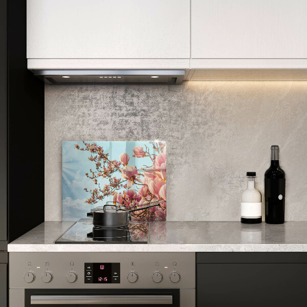 Herdabdeckplatte glas Rosa Blumenbaum