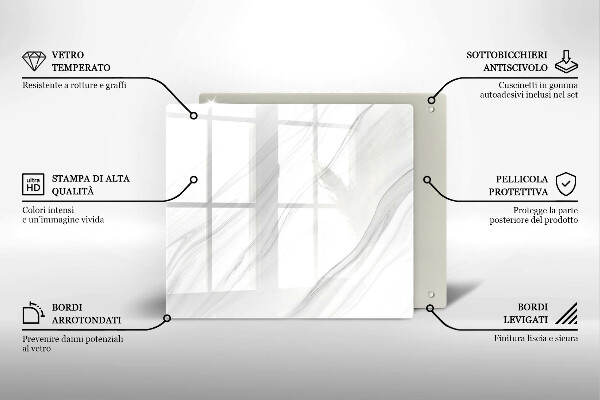 Ceranfeldabdeckung Zarter Marmor