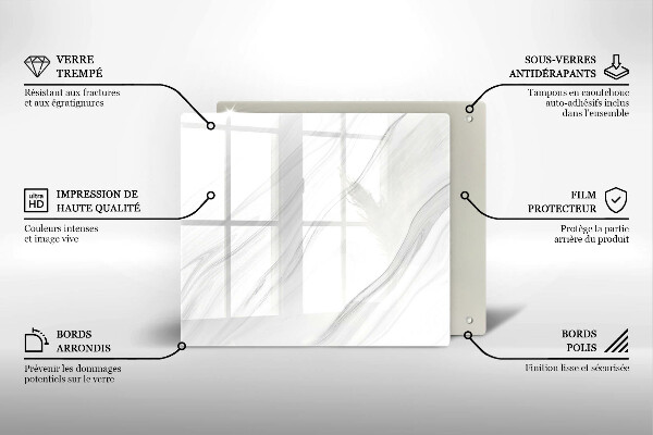 Ceranfeldabdeckung Zarter Marmor
