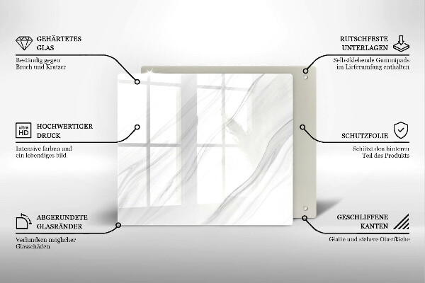 Ceranfeldabdeckung Zarter Marmor