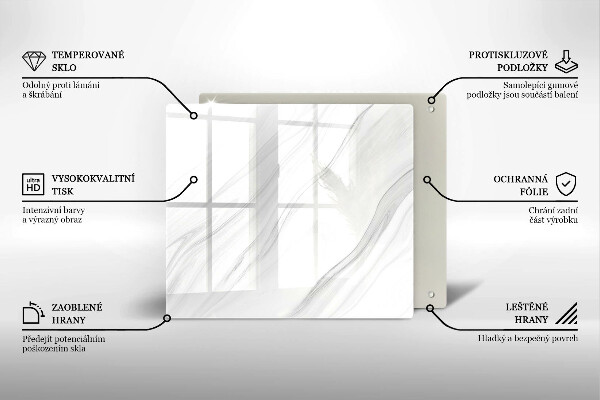 Ceranfeldabdeckung Zarter Marmor