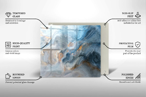 Herdplattenabdeckung Marmorstruktur