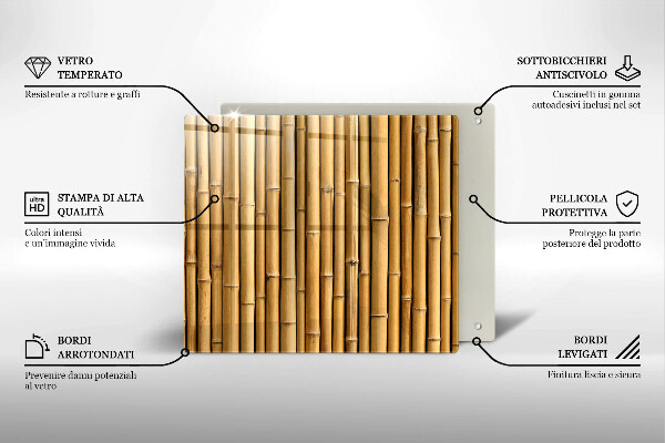 Herdplattenabdeckung Natur-Boho-Bambus